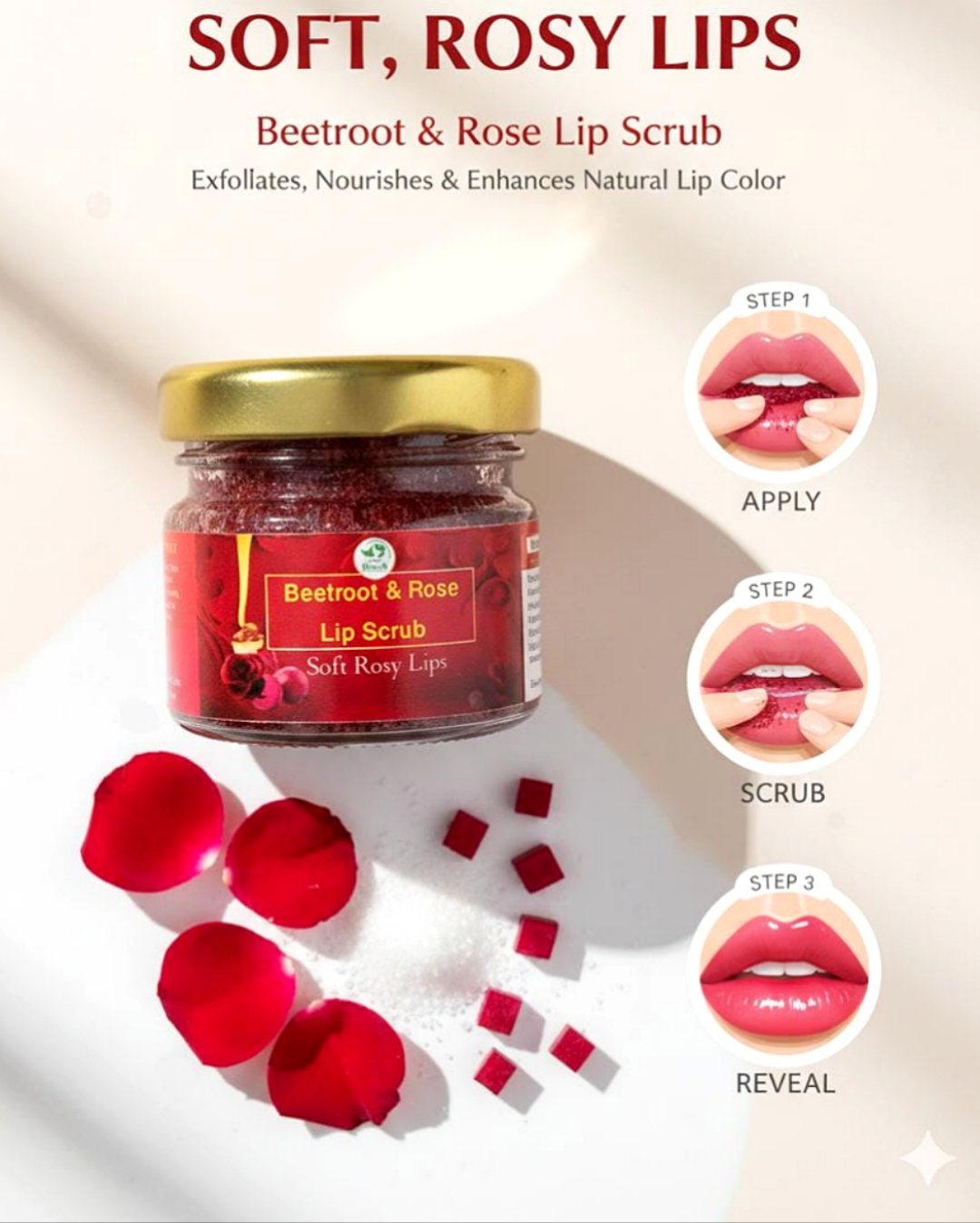 Beetroot Rose Lip Scrub - Image 4